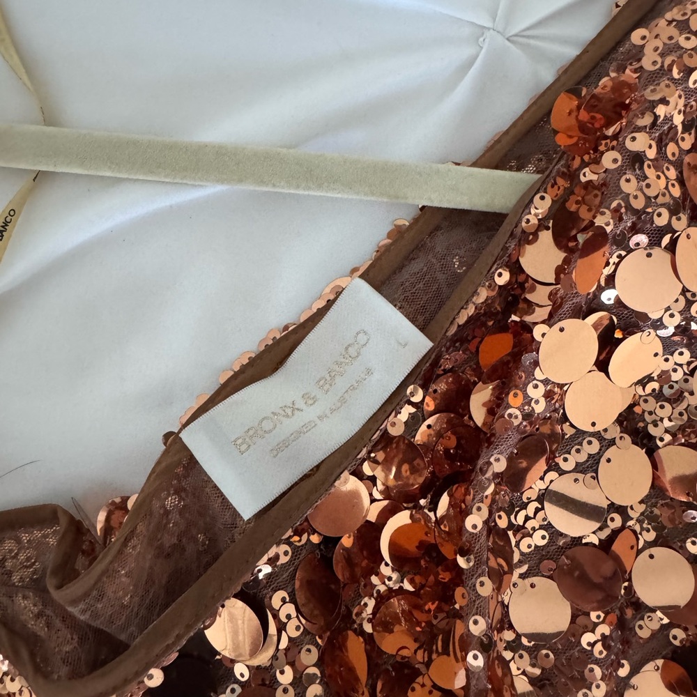 Bronx and Banco One Shoulder Sequin Dress - Bronze - Picture 2 of 4